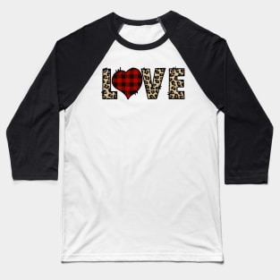 Leopard print Love Baseball T-Shirt